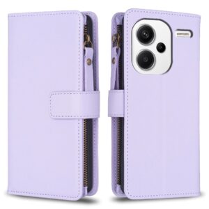 Xiaomi Redmi Note 13 Pro Plus 5G Θήκη Βιβλίο Μωβ Card Slots Zipper Wallet Flip Phone Case Purple
