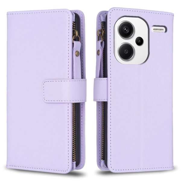 Xiaomi Redmi Note 13 Pro Plus 5G Θήκη Βιβλίο Μωβ Card Slots Zipper Wallet Flip Phone Case Purple