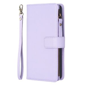 Xiaomi Redmi Note 13 Pro Plus 5G Θήκη Βιβλίο Μωβ Card Slots Zipper Wallet Flip Phone Case Purple