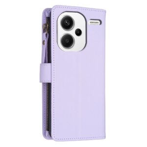 Xiaomi Redmi Note 13 Pro Plus 5G Θήκη Βιβλίο Μωβ Card Slots Zipper Wallet Flip Phone Case Purple