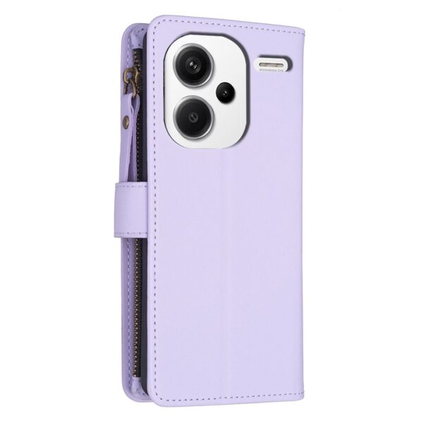 Xiaomi Redmi Note 13 Pro Plus 5G Θήκη Βιβλίο Μωβ Card Slots Zipper Wallet Flip Phone Case Purple
