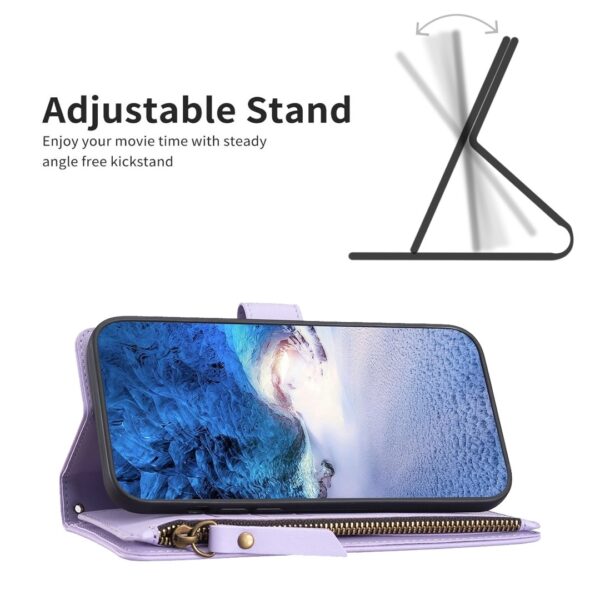 Xiaomi Redmi Note 13 Pro Plus 5G Θήκη Βιβλίο Μωβ Card Slots Zipper Wallet Flip Phone Case Purple