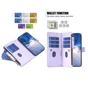 Xiaomi Redmi Note 13 Pro Plus 5G Θήκη Βιβλίο Μωβ Card Slots Zipper Wallet Flip Phone Case Purple