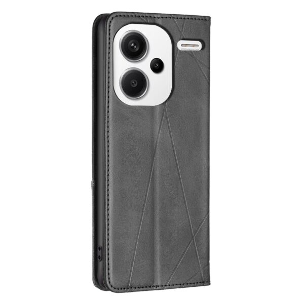 Xiaomi Redmi Note 13 Pro Plus 5G Βιβλίο Μαύρο Magnetic Buckle Rhombus Texture Phone Case Black