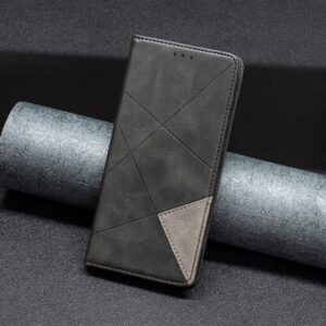 Xiaomi Redmi Note 13 Pro Plus 5G Βιβλίο Μαύρο Magnetic Buckle Rhombus Texture Phone Case Black