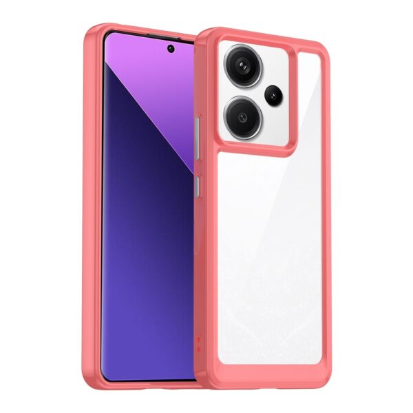 Xiaomi Redmi Note 13 Pro Plus 5G Θήκη Διάφανη - Κόκκινη Colorful Series Acrylic + TPU Phone Case Red