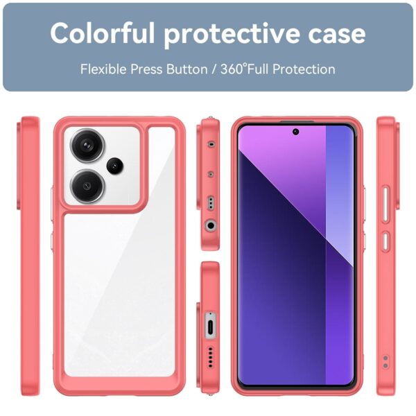 Xiaomi Redmi Note 13 Pro Plus 5G Θήκη Διάφανη - Κόκκινη Colorful Series Acrylic + TPU Phone Case Red