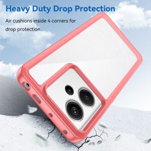 Xiaomi Redmi Note 13 Pro Plus 5G Θήκη Διάφανη - Κόκκινη Colorful Series Acrylic + TPU Phone Case Red