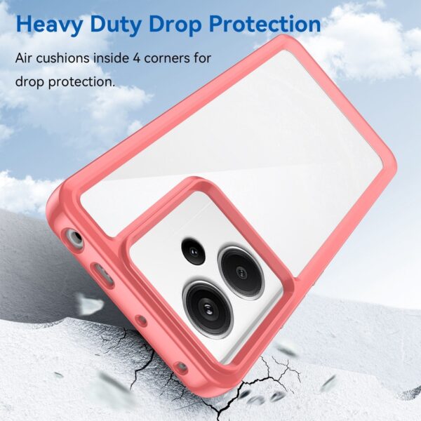 Xiaomi Redmi Note 13 Pro Plus 5G Θήκη Διάφανη - Κόκκινη Colorful Series Acrylic + TPU Phone Case Red