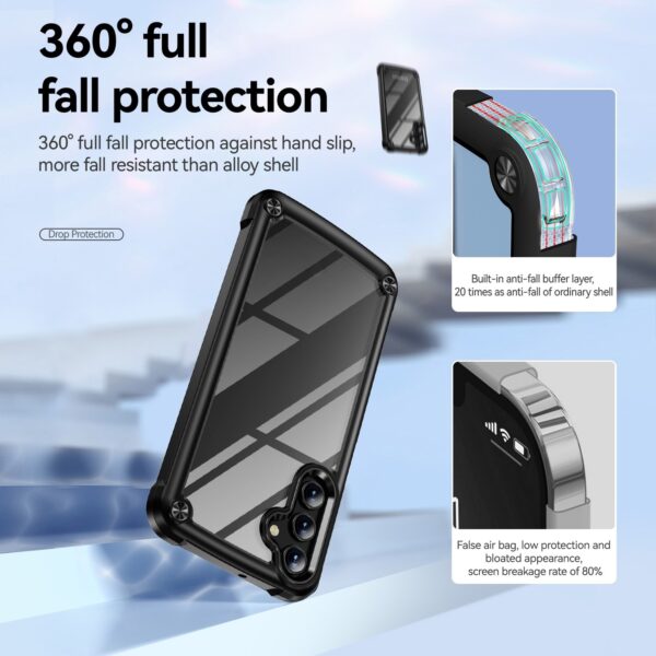 Samsung Galaxy A25 5G / A24 5G/4G Θήκη Διάφανη - Μαύρη TPU + PC Lens Protection Phone Case Black