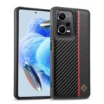 Xiaomi Redmi Note 13 5G Θήκη Βιβλίο Μαύρο LC.IMEEKE 3 in 1 Carbon Fiber Texture Shockproof Phone Case Black