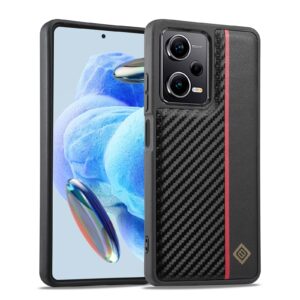 Xiaomi Redmi Note 13 5G Θήκη Βιβλίο Μαύρο LC.IMEEKE 3 in 1 Carbon Fiber Texture Shockproof Phone Case Black
