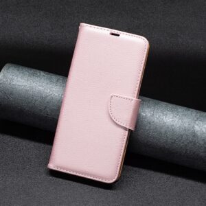 Xiaomi Redmi Note 13 Pro 5G / Poco X6 5G Θήκη Βιβλίο Ροζ Litchi Texture Pure Color Phone Case Rose Gold