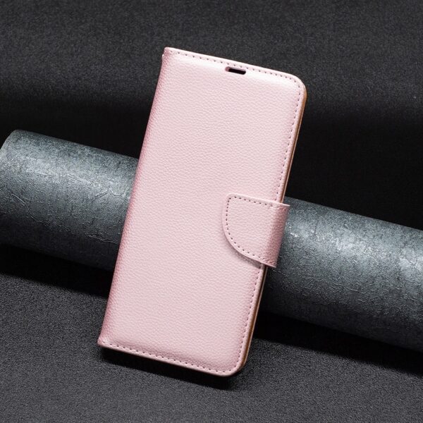 Xiaomi Redmi Note 13 Pro 5G / Poco X6 5G Θήκη Βιβλίο Ροζ Litchi Texture Pure Color Phone Case Rose Gold