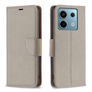 Xiaomi Redmi Note 13 Pro 5G / Poco X6 5G Θήκη Βιβλίο Γκρι Litchi Texture Pure Color Phone Case Grey