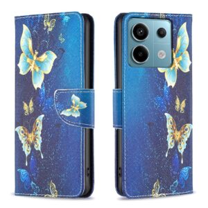 Xiaomi Redmi Note 13 Pro 5G / Poco X6 5G Θήκη Βιβλίο Colored Drawing Pattern Phone Case Gold Butterfly