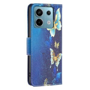 Xiaomi Redmi Note 13 Pro 5G / Poco X6 5G Θήκη Βιβλίο Colored Drawing Pattern Phone Case Gold Butterfly