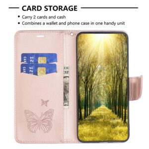 Xiaomi Redmi Note 13 Pro 5G / Poco X6 5G Θήκη Βιβλίο Ροζ - Χρυσό Two Butterflies Embossing Phone Case Rose - Gold
