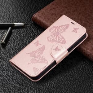 Xiaomi Redmi Note 13 Pro 5G / Poco X6 5G Θήκη Βιβλίο Ροζ - Χρυσό Two Butterflies Embossing Phone Case Rose - Gold