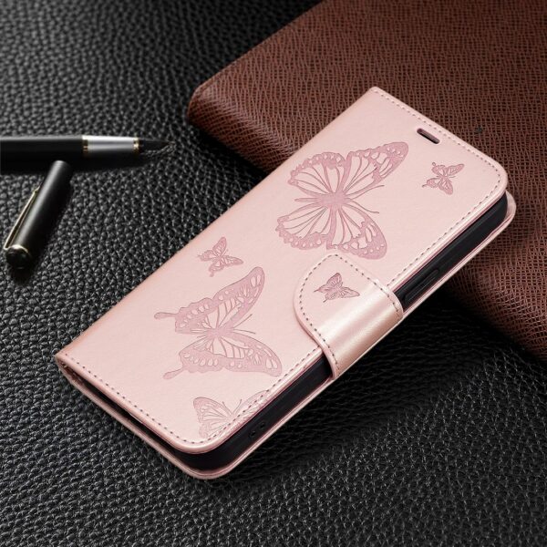 Xiaomi Redmi Note 13 Pro 5G / Poco X6 5G Θήκη Βιβλίο Ροζ - Χρυσό Two Butterflies Embossing Phone Case Rose - Gold