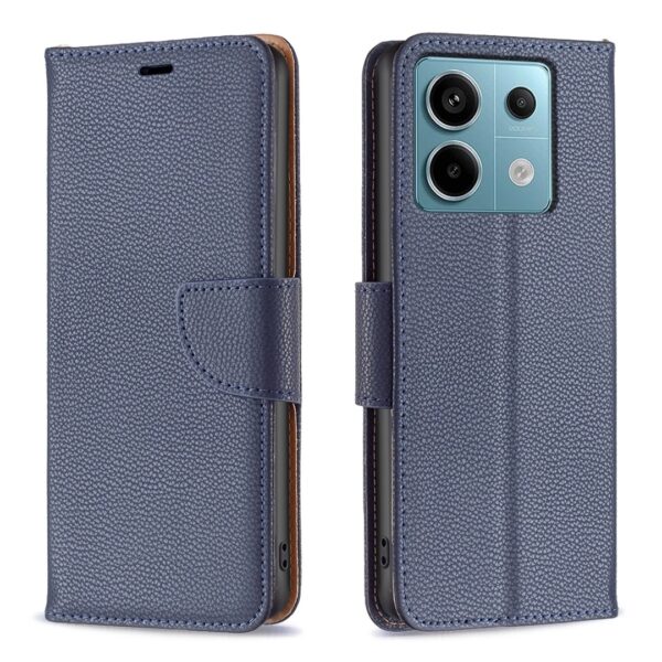 Xiaomi Redmi Note 13 Pro 5G / Poco X6 5G Θήκη Βιβλίο Μπλε Litchi Texture Pure Color Phone Case Blue