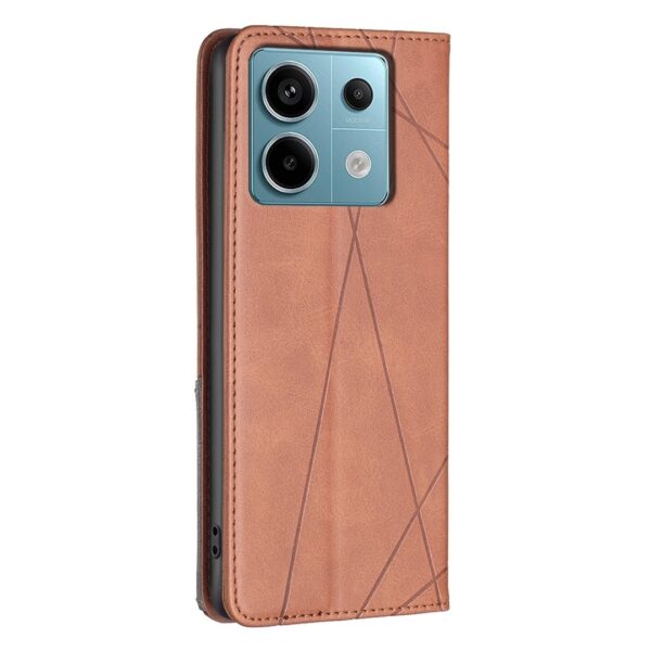 Xiaomi Redmi Note 13 Pro 5G / Poco X6 5G Θήκη Βιβλίο Σκούρο Καφέ Magnetic Buckle Rhombus Texture Phone Case Dark Brown