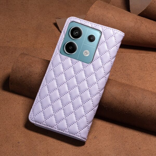 Xiaomi Redmi Note 13 Pro 5G / Poco X6 5G Θήκη Βιβλίο Μωβ Diamond Lattice Magnetic Flip Phone Case Purple