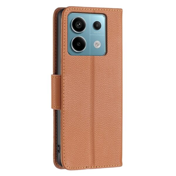 Xiaomi Redmi Note 13 Pro 5G / Poco X6 5G Θήκη Βιβλίο Καφέ Litchi Texture Pure Color Phone Case Brown