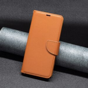 Xiaomi Redmi Note 13 Pro 5G / Poco X6 5G Θήκη Βιβλίο Καφέ Litchi Texture Pure Color Phone Case Brown