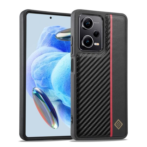 Xiaomi Redmi Note 13 Pro 5G / Poco X6 5G Θήκη Σιλικόνης Μαύρο LC.IMEEKE 3 in 1 Carbon Fiber Texture Shockproof Phone Case Black