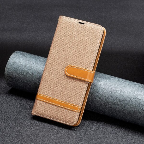 Xiaomi Redmi Note 13 Pro Plus 5G Θήκη Βιβλίο Καφέ Color Block Denim Texture Phone Case Brown