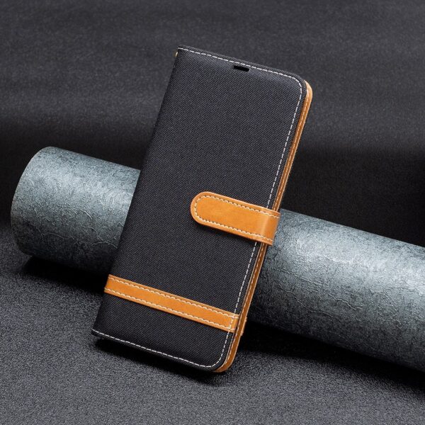 Xiaomi Redmi Note 13 Pro Plus 5G Θήκη Βιβλίο Μαύρο Color Block Denim Texture Phone Case Black