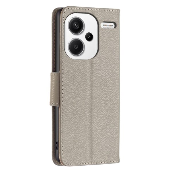 Xiaomi Redmi Note 13 Pro Plus 5G Θήκη Βιβλίο Γκρι Litchi Texture Pure Color Phone Case Grey