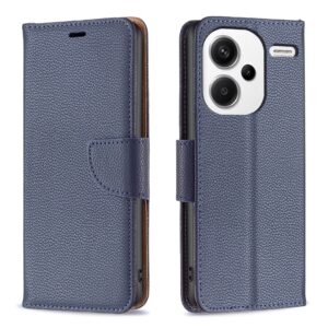 Xiaomi Redmi Note 13 Pro Plus 5G Θήκη Βιβλίο Μπλε Litchi Texture Pure Color Phone Case Blue