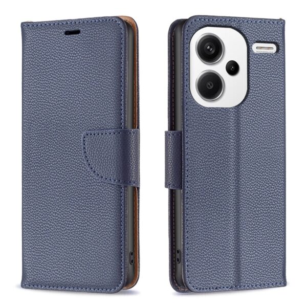 Xiaomi Redmi Note 13 Pro Plus 5G Θήκη Βιβλίο Μπλε Litchi Texture Pure Color Phone Case Blue