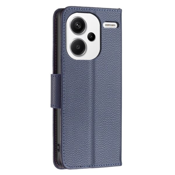 Xiaomi Redmi Note 13 Pro Plus 5G Θήκη Βιβλίο Μπλε Litchi Texture Pure Color Phone Case Blue