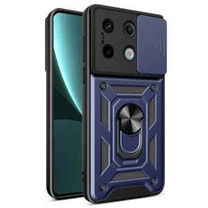 Xiaomi Redmi Note 13 Pro 5G / Poco X6 5G Θήκη Μπλε Με Σταντ Sliding Camera Cover Design TPU+PC Phone Case Blue