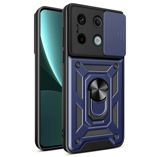 Xiaomi Redmi Note 13 Pro 5G / Poco X6 5G Θήκη Μπλε Με Σταντ Sliding Camera Cover Design TPU+PC Phone Case Blue