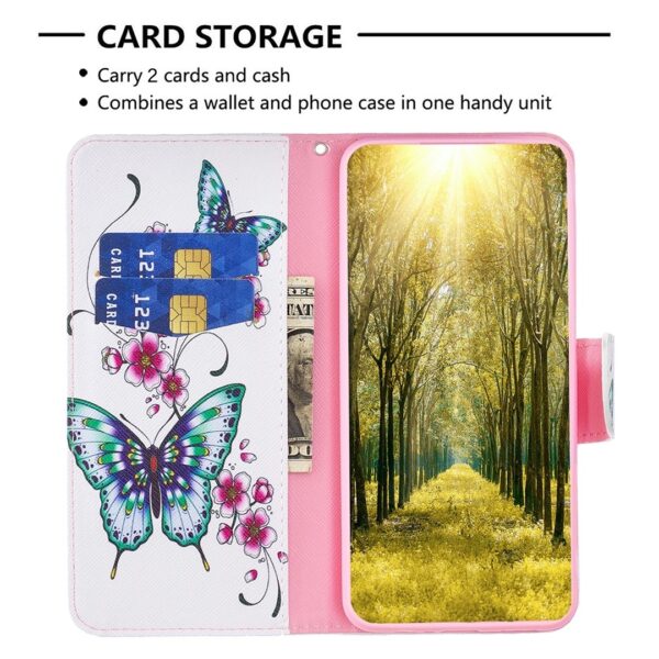 Xiaomi Redmi Note 13 Pro Plus 5G Θήκη Βιβλίο Colored Drawing Pattern Phone Case Flowers Butterfly