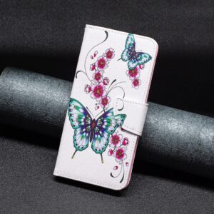 Xiaomi Redmi Note 13 Pro Plus 5G Θήκη Βιβλίο Colored Drawing Pattern Phone Case Flowers Butterfly