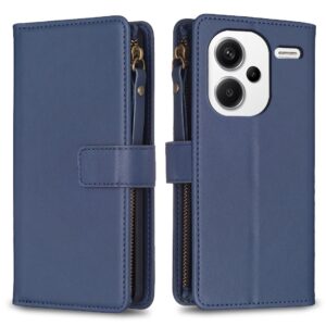 Xiaomi Redmi Note 13 Pro Plus 5G Θήκη Βιβλίο Μπλε Card Slots Zipper Wallet Flip Phone Case Blue
