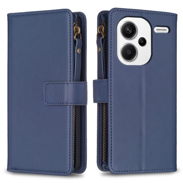 Xiaomi Redmi Note 13 Pro Plus 5G Θήκη Βιβλίο Μπλε Card Slots Zipper Wallet Flip Phone Case Blue