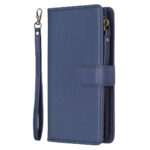Xiaomi Redmi Note 13 Pro Plus 5G Θήκη Βιβλίο Μπλε Card Slots Zipper Wallet Flip Phone Case Blue
