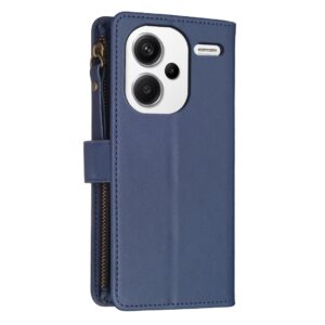 Xiaomi Redmi Note 13 Pro Plus 5G Θήκη Βιβλίο Μπλε Card Slots Zipper Wallet Flip Phone Case Blue