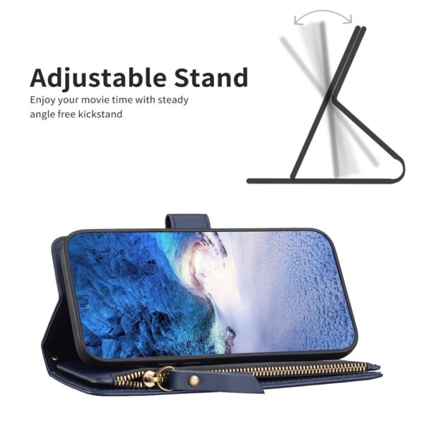 Xiaomi Redmi Note 13 Pro Plus 5G Θήκη Βιβλίο Μπλε Card Slots Zipper Wallet Flip Phone Case Blue