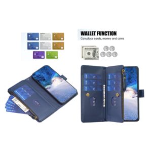 Xiaomi Redmi Note 13 Pro Plus 5G Θήκη Βιβλίο Μπλε Card Slots Zipper Wallet Flip Phone Case Blue