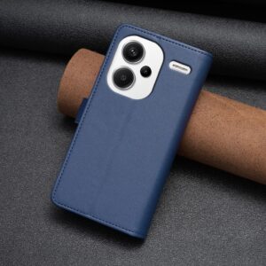 Xiaomi Redmi Note 13 Pro Plus 5G Θήκη Βιβλίο Μπλε Card Slots Zipper Wallet Flip Phone Case Blue