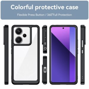 Xiaomi Redmi Note 13 Pro Plus 5G Θήκη Διάφανη - Μαύρη Colorful Series Acrylic + TPU Phone Case Black