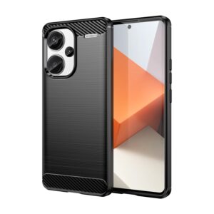 Xiaomi Redmi Note 13 Pro Plus 5G Θήκη Σιλικόνης Μα΄ύρη Brushed Texture Carbon Fiber TPU Phone Case Black