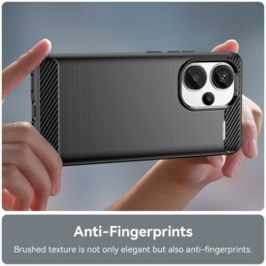 Xiaomi Redmi Note 13 Pro Plus 5G Θήκη Σιλικόνης Μα΄ύρη Brushed Texture Carbon Fiber TPU Phone Case Black